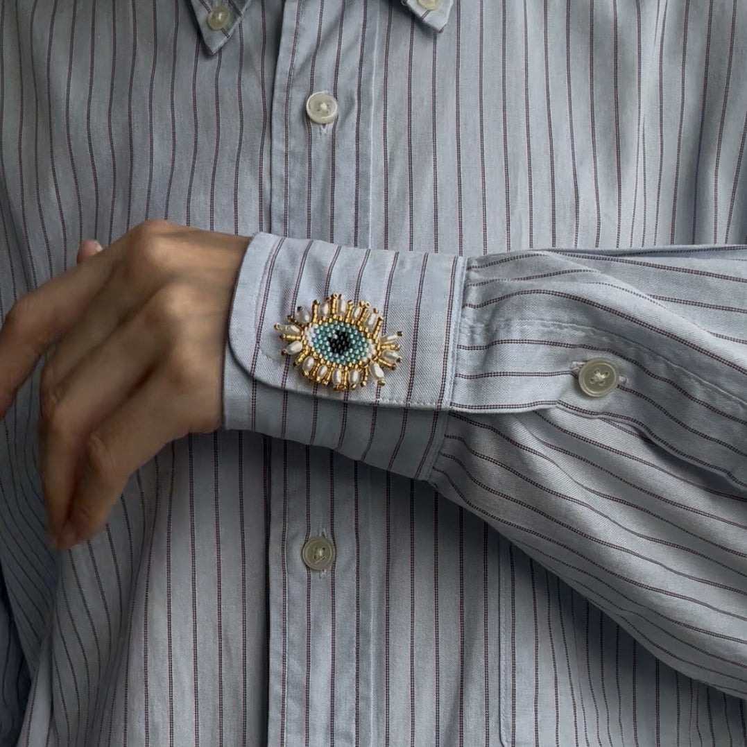 Evil Eye button cuff