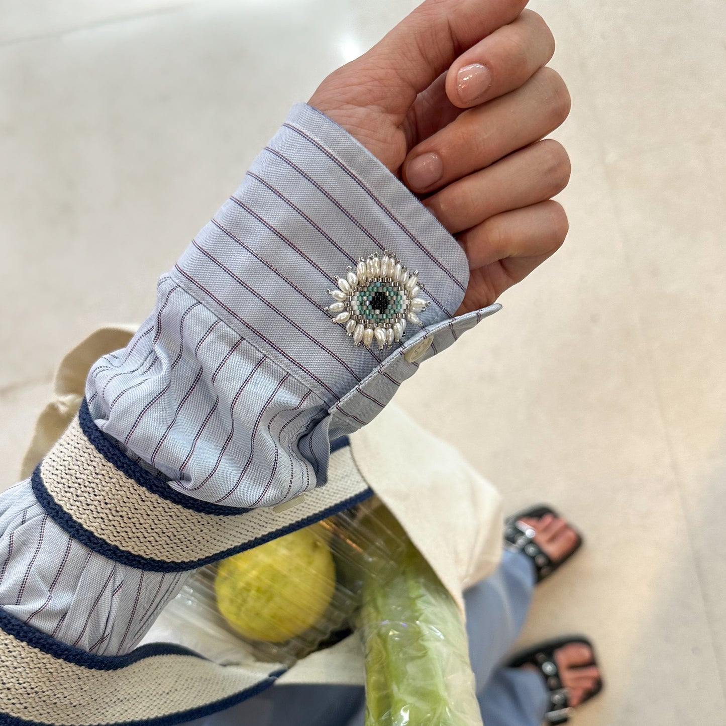 Evil Eye button cuff