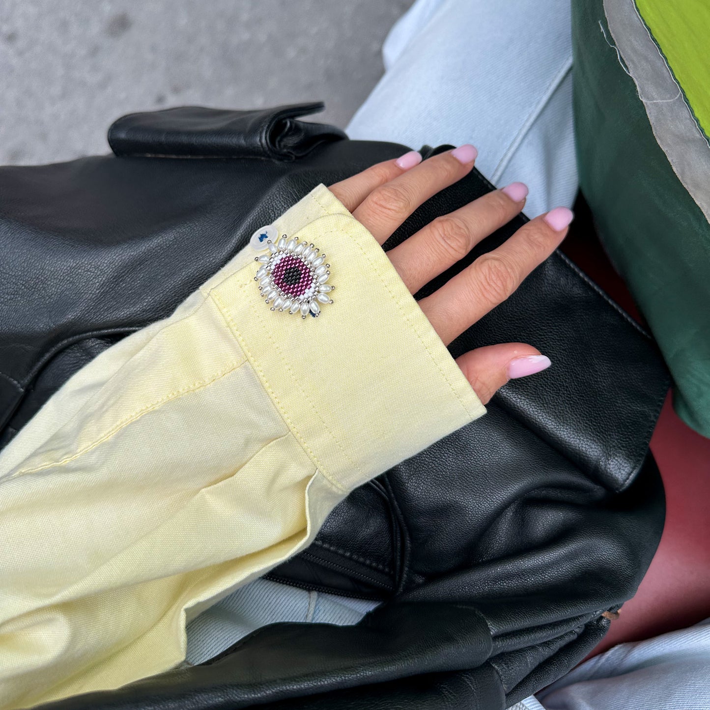 Evil Eye button cuff